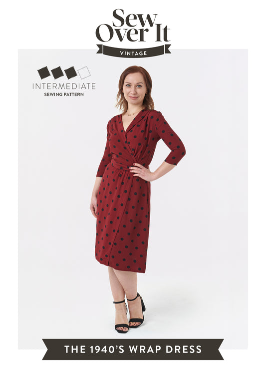 1940's Wrap Dress PDF Sewing Pattern