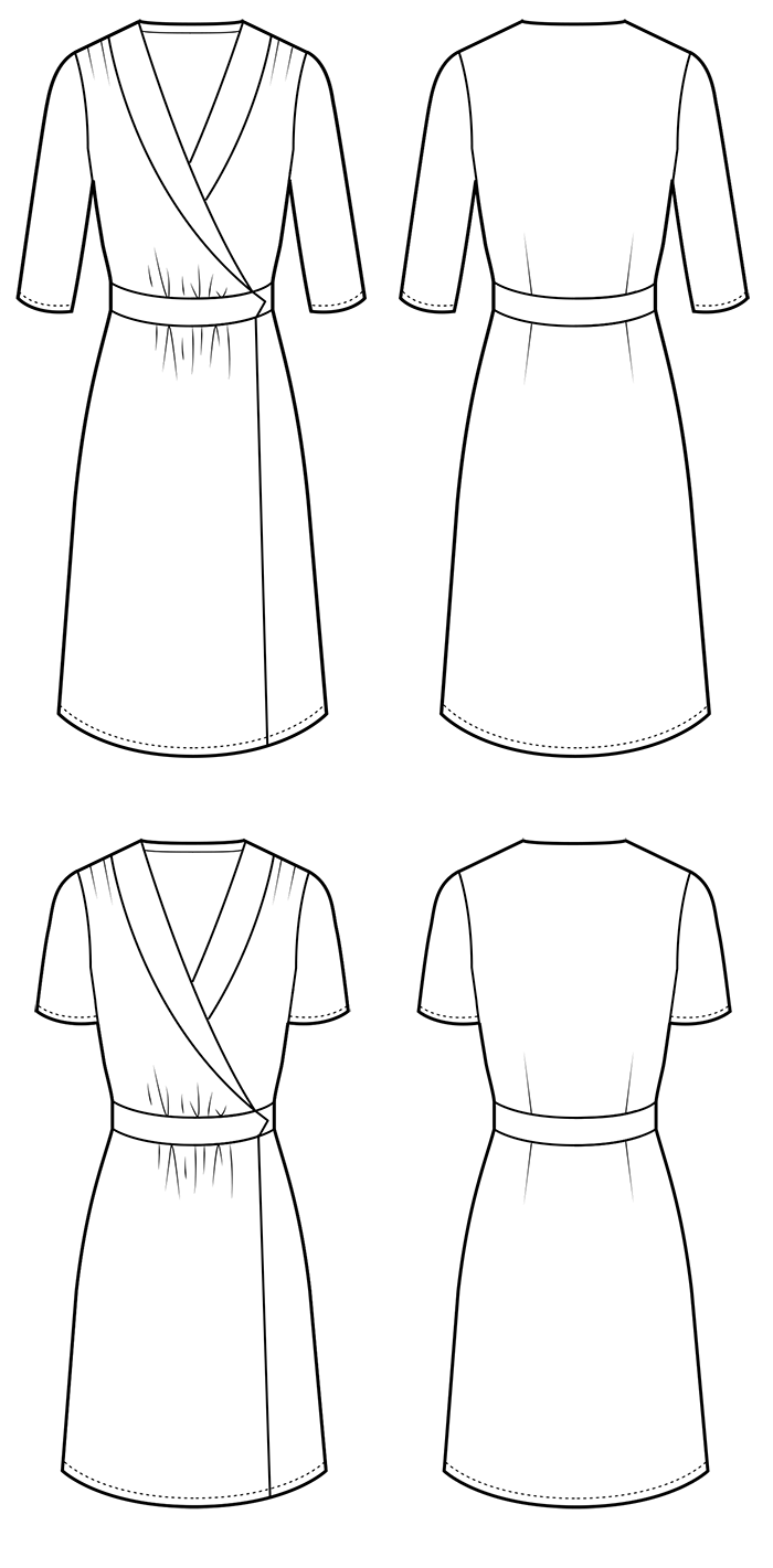 1940's Wrap Dress PDF Sewing Pattern