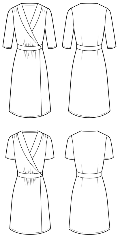 1940's Wrap Dress PDF Sewing Pattern