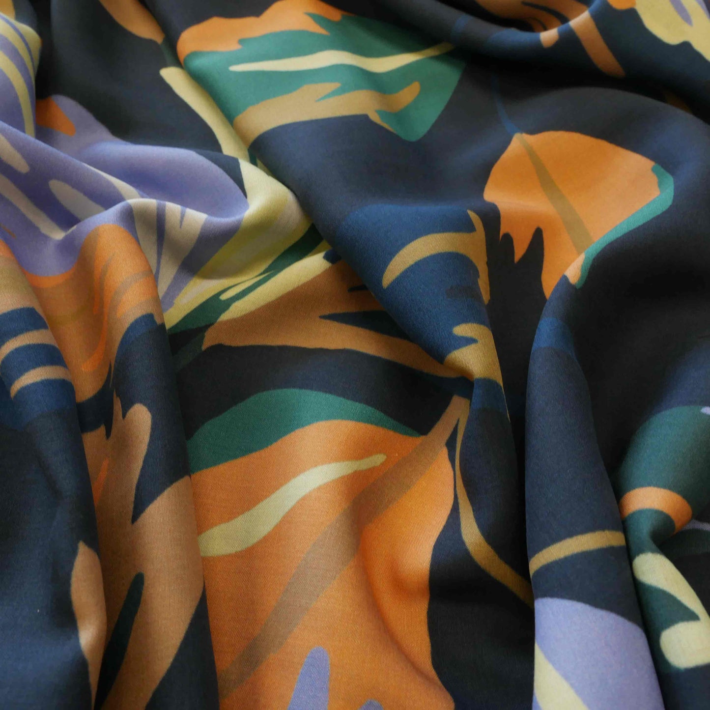 Viscose Challis - Artsy Leaf