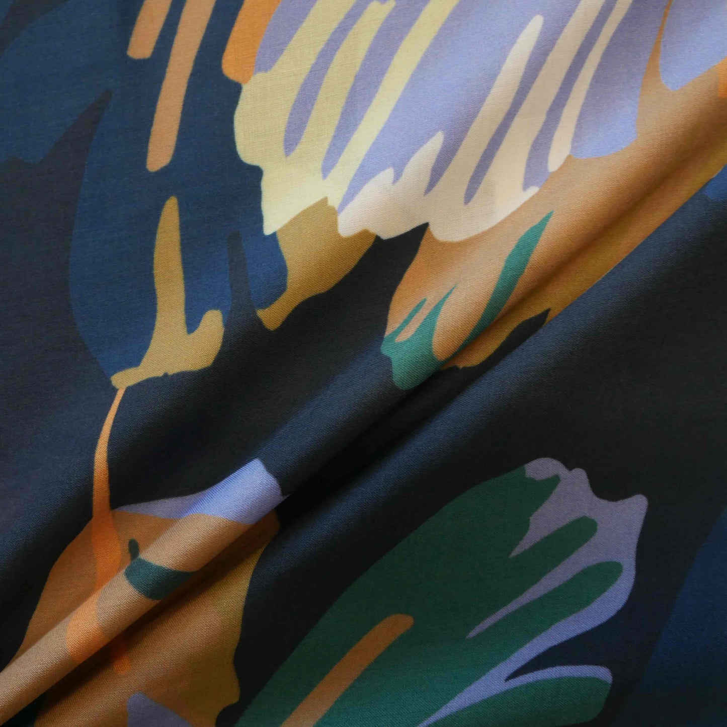 Viscose Challis - Artsy Leaf