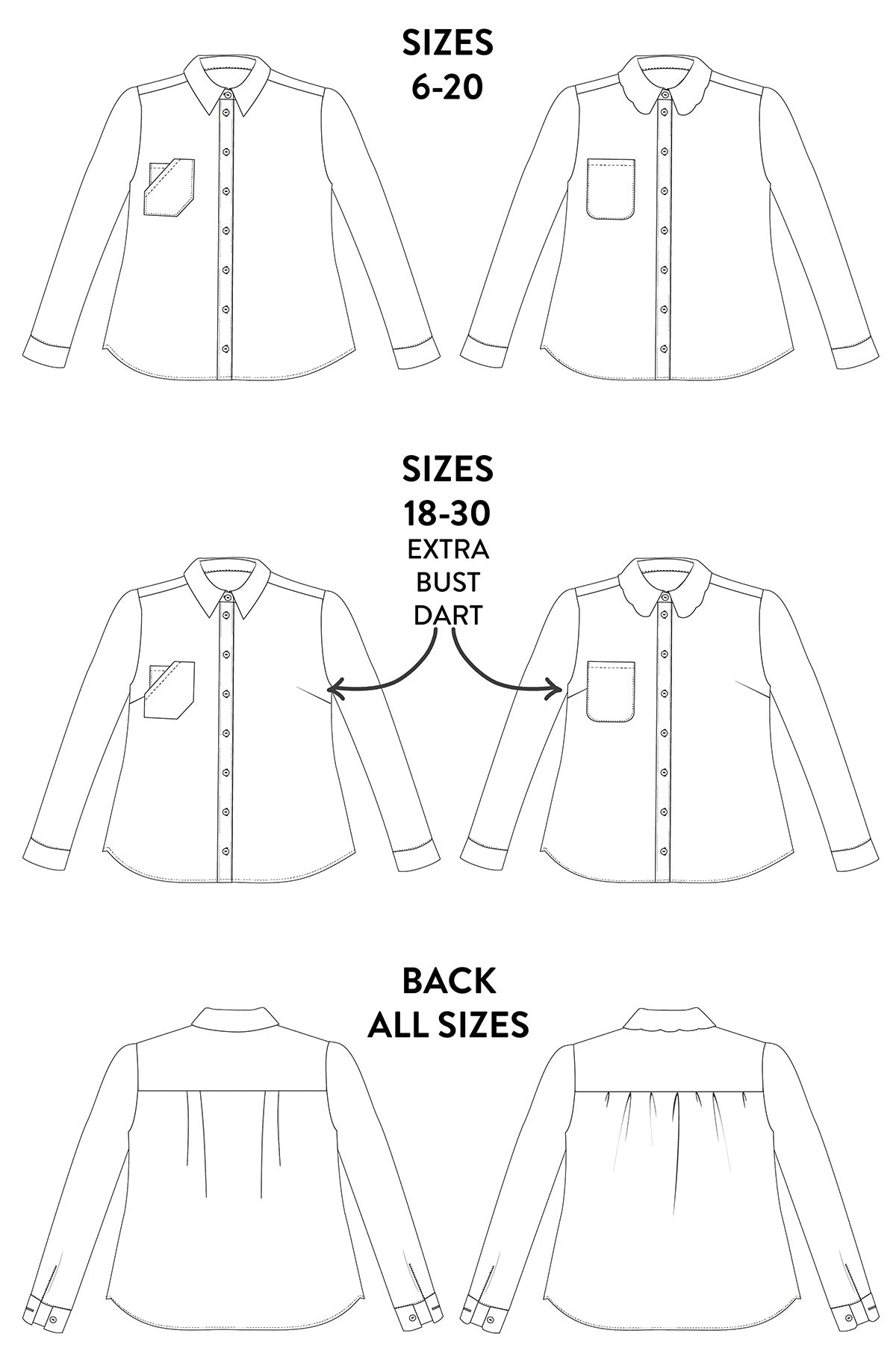 Amy Shirt PDF Sewing Pattern