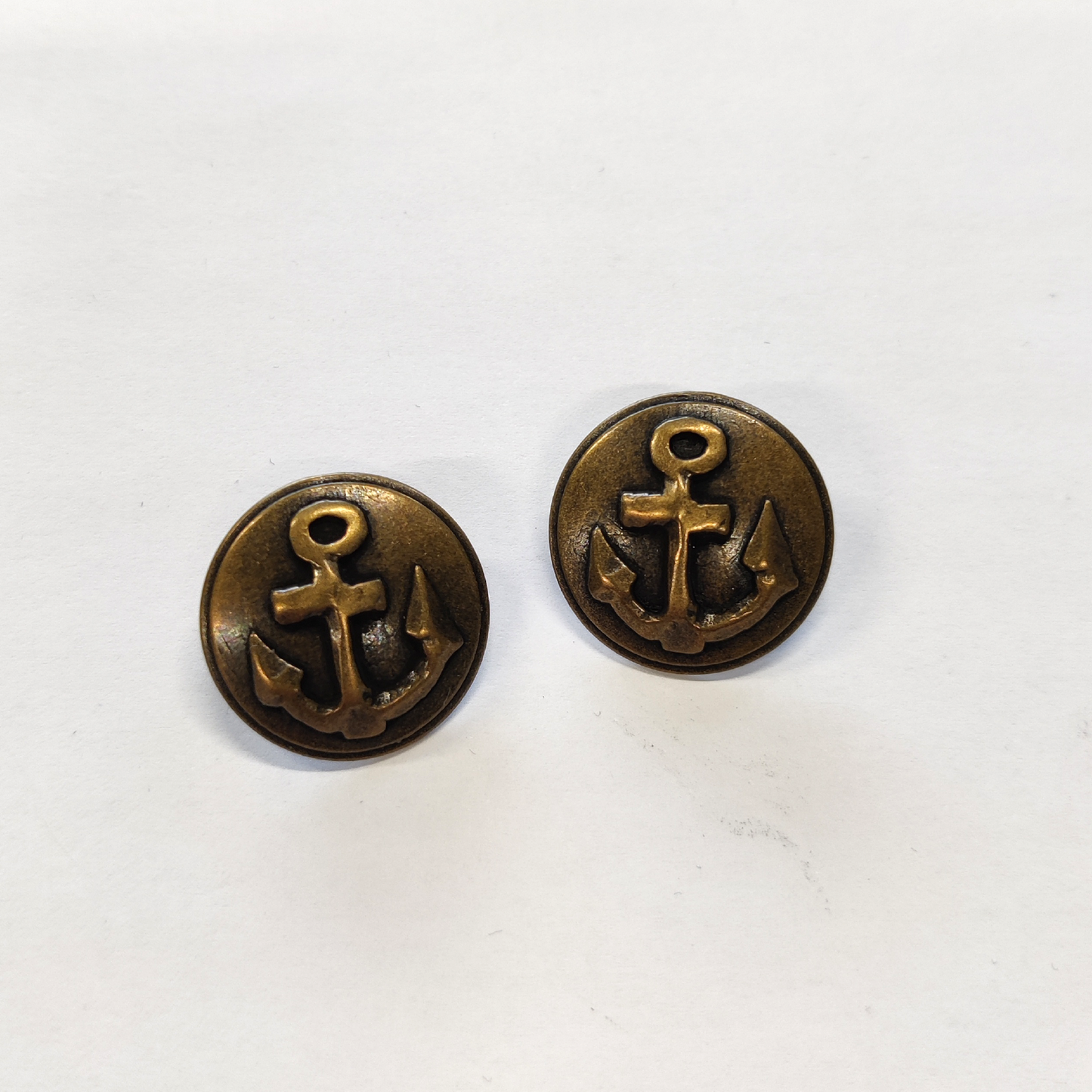 Bronze Metal Anchor Buttons - 23mm (#B27)