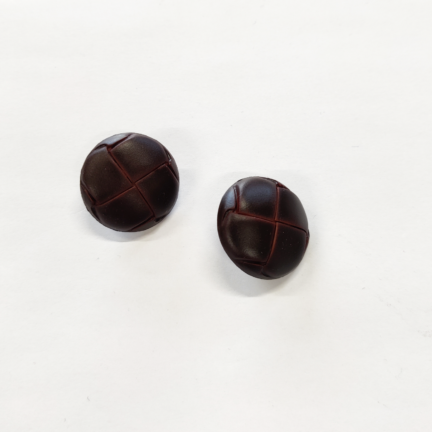 Brown Imitation Leather Shank Buttons - 23mm (#B87)