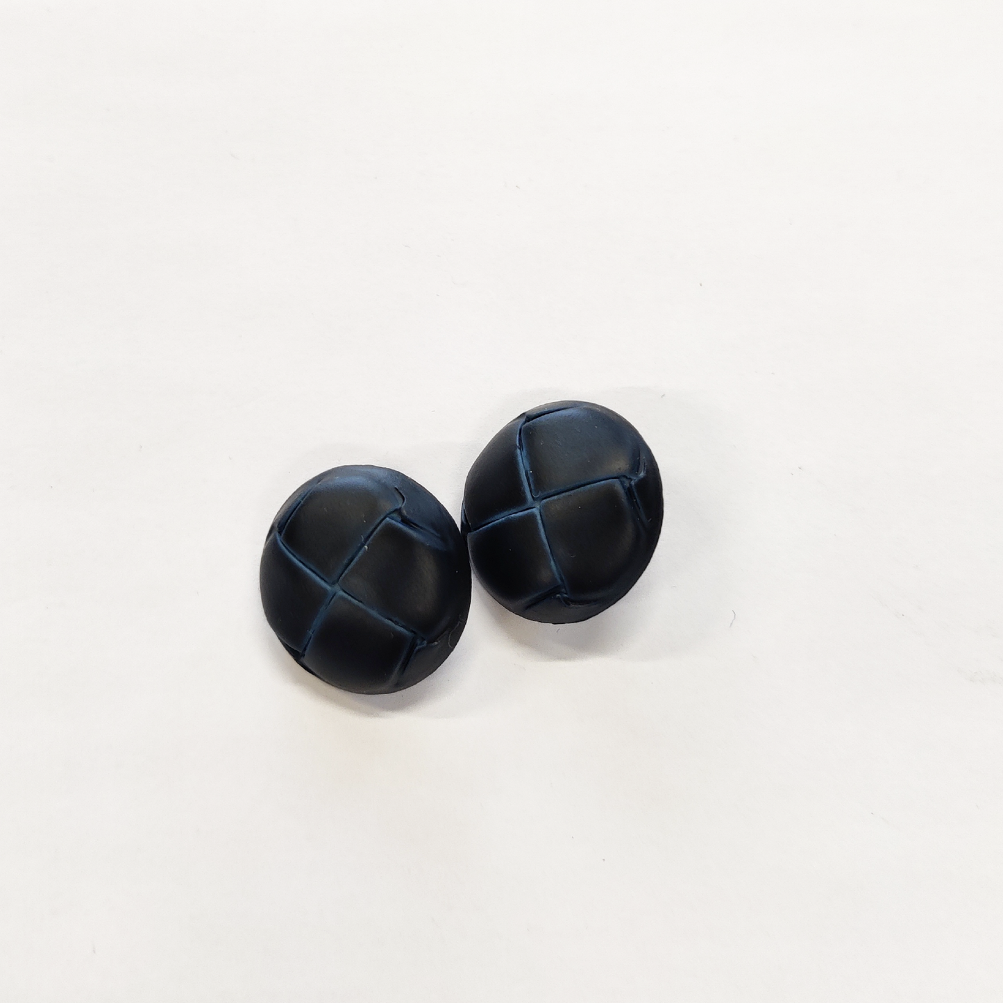 Navy Imitation Leather Shank Buttons - 23mm (#B99)