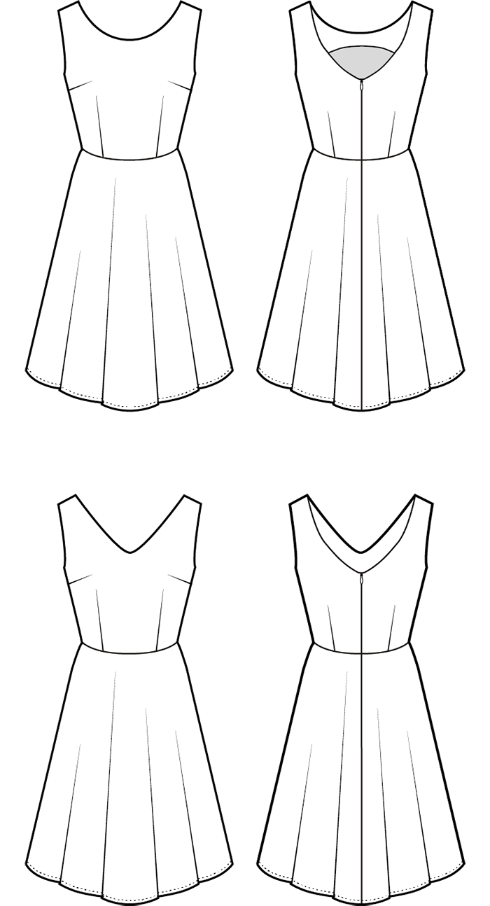 Betty Dress Add-On Pack PDF - Sleeves and Necklines