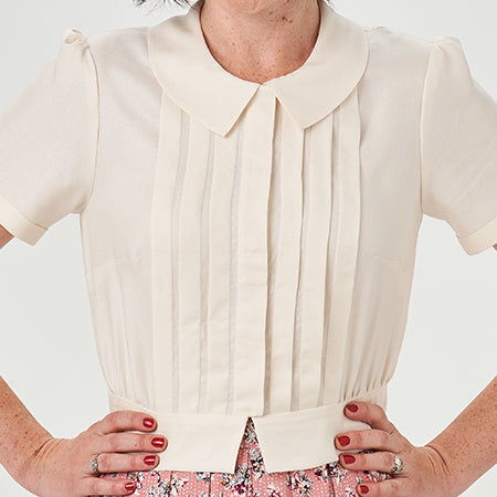 Sewing the Bonnie Blouse: Button Placket & Pleats