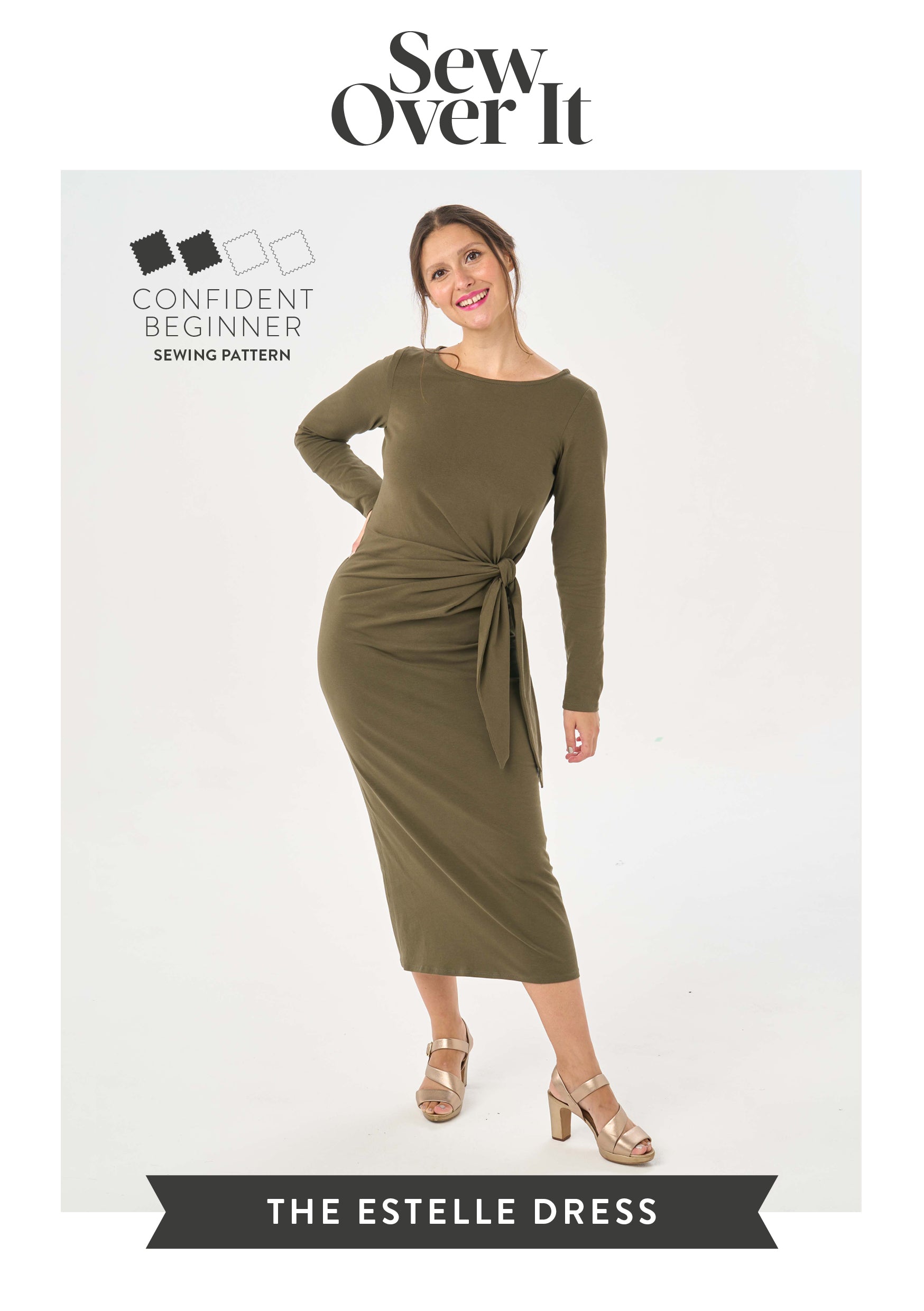 Estelle Dress - Tie-detail Knit Dress PDF Sewing Pattern