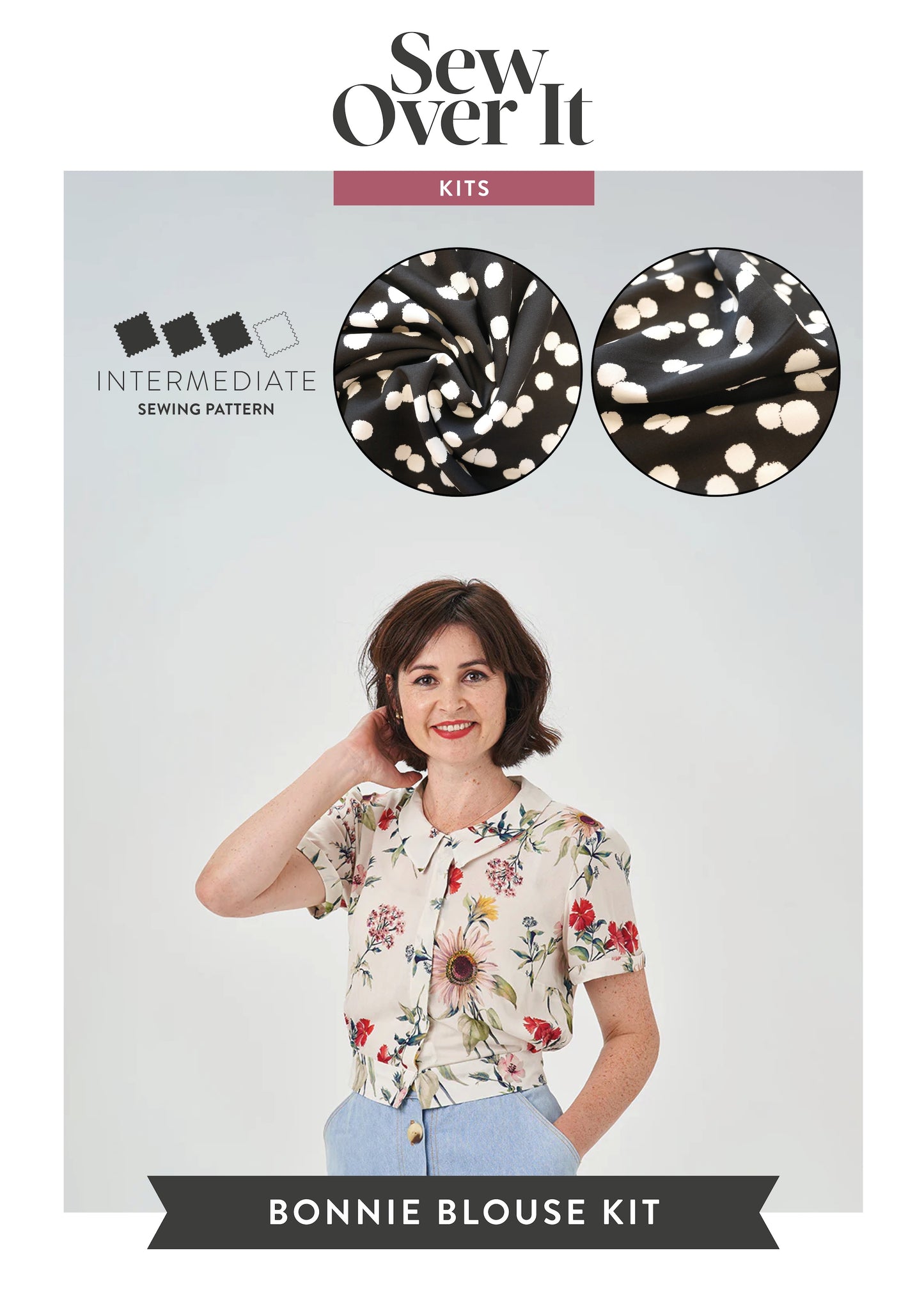 Bonnie Blouse Kit - Inky Spot Viscose