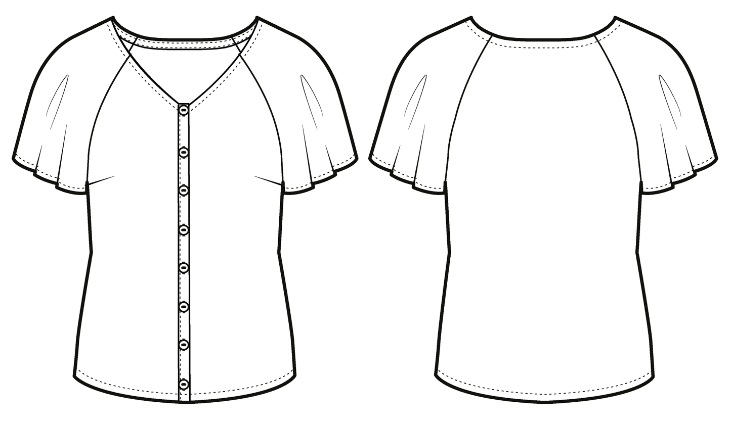 Isabelle Blouse Kit - Scattered Spots Scarlet