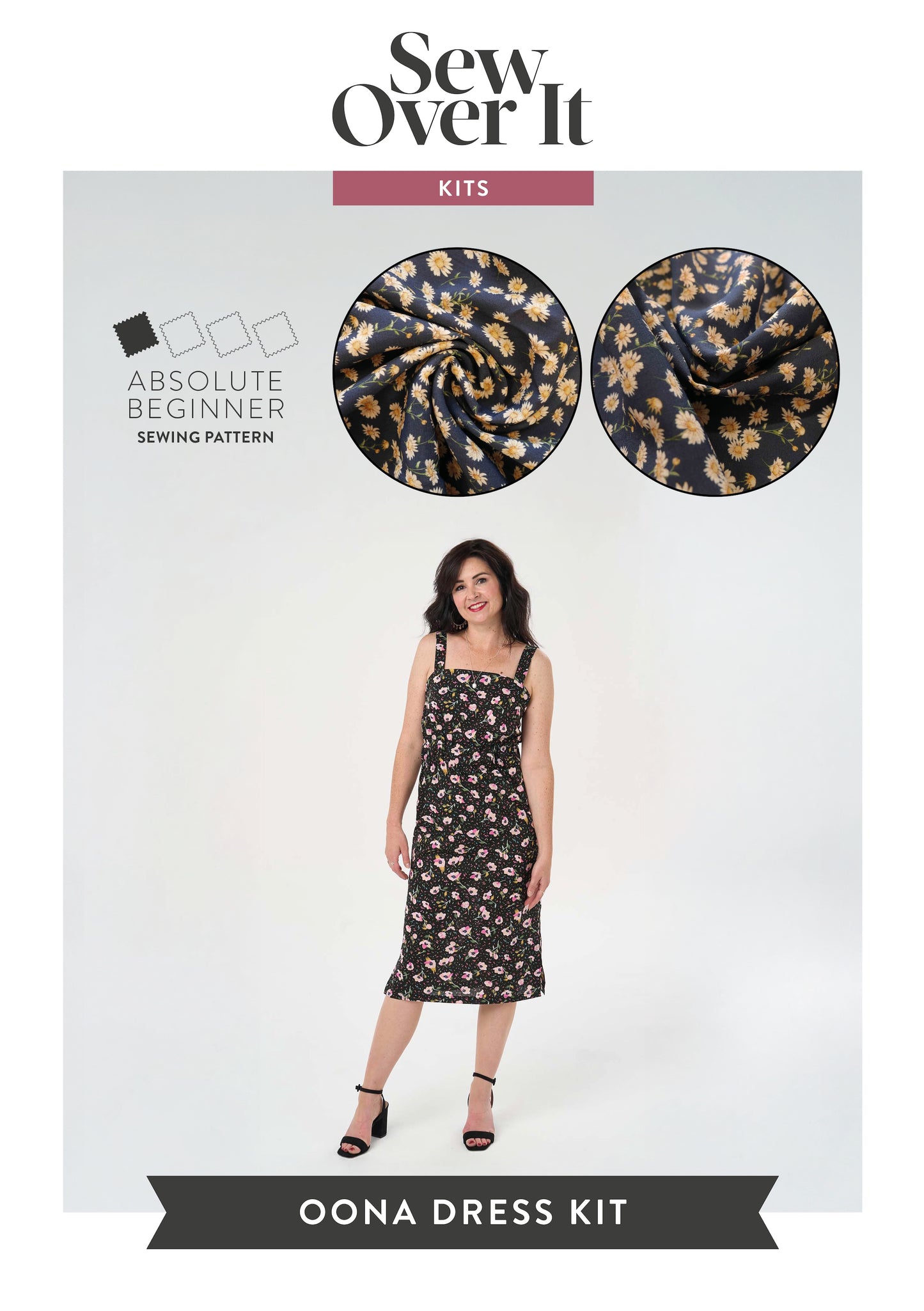Oona Dress Kit - Midnight Daisies