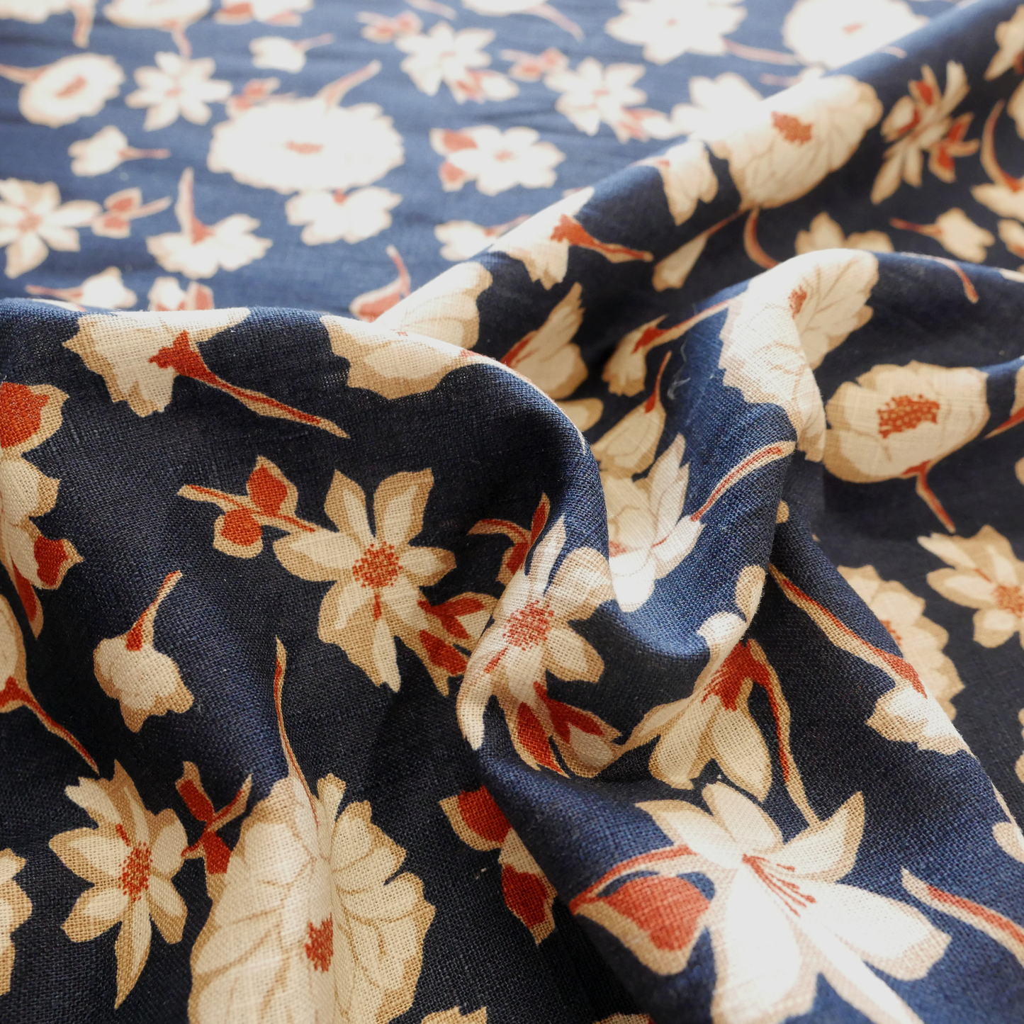 Courtney Jumpsuit Kit - Navy Flowers Ramie