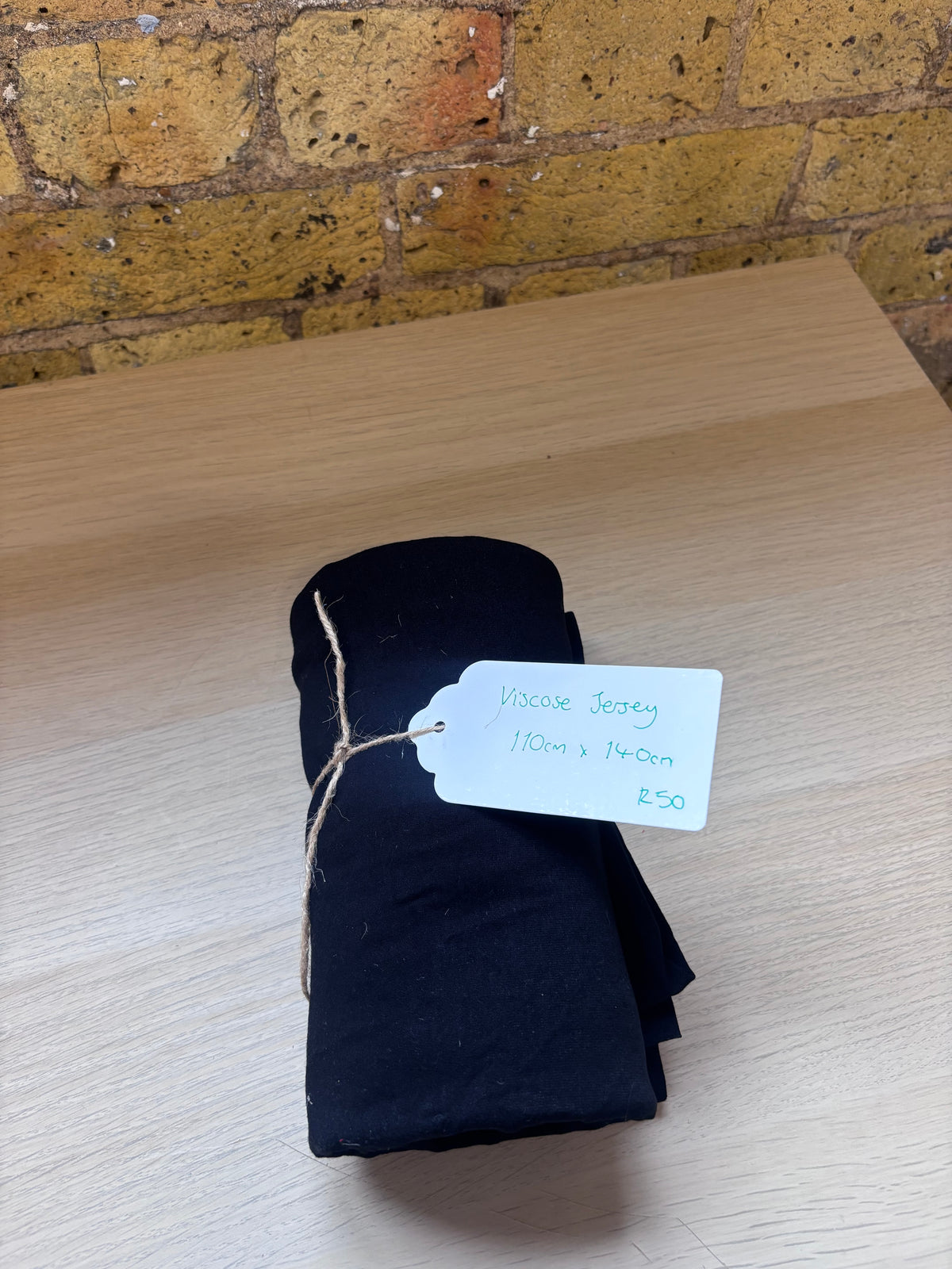 #R50 Black Viscose Jersey - 110cm x 140cm