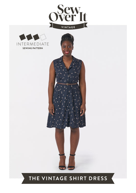 Vintage Shirt Dress PDF Sewing Pattern
