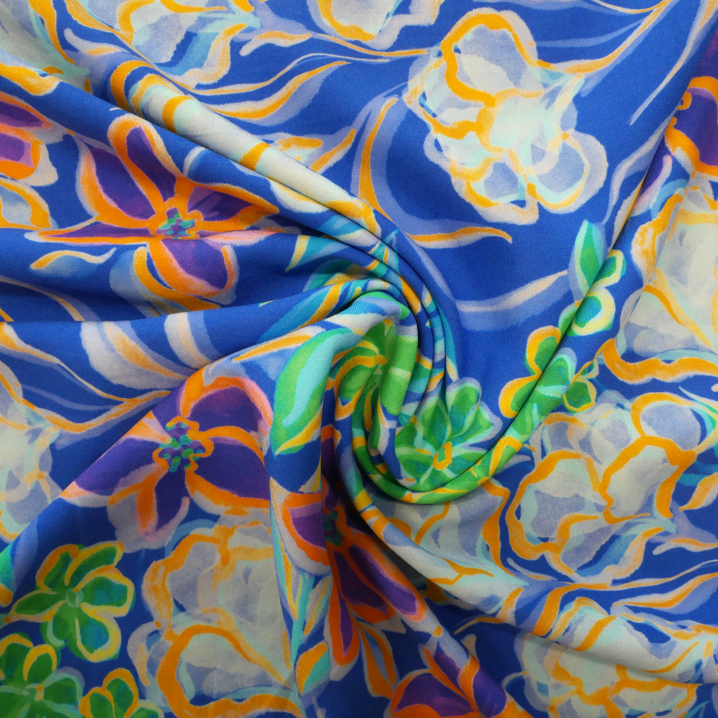 Marine Florals Viscose Challis