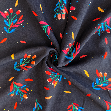 Viscose - Busy Blossom Boho Black