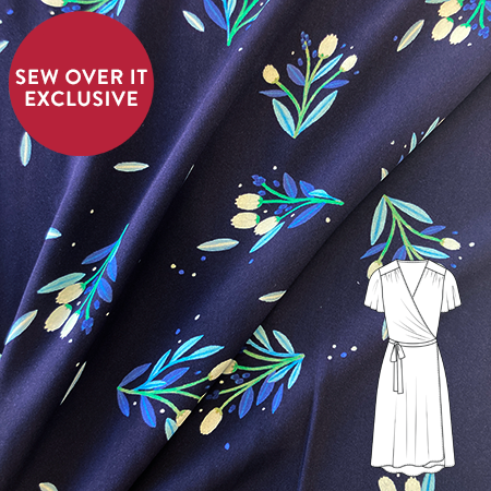 Viscose - Busy Blossom Navy