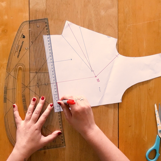 How to do a full bust adjustment on a pattern with no waist seam