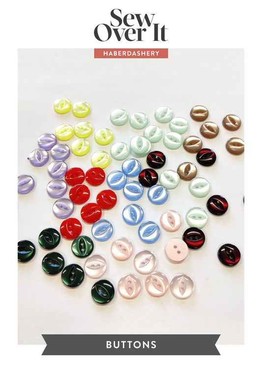 Fish Eye Buttons - 11mm (Assorted Colours)