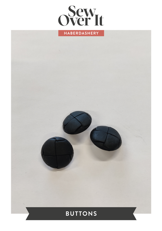 Black Imitation Leather Shank Buttons - 23mm (#B30)