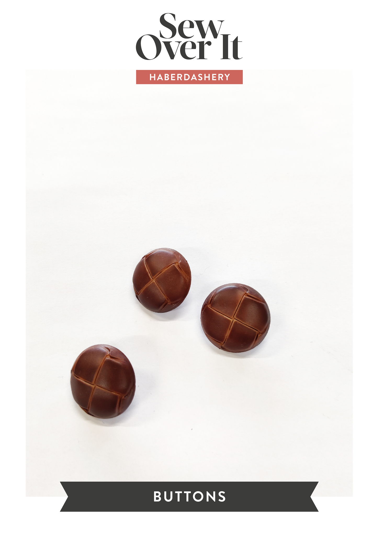 Russet Imitation Leather Shank Buttons - 23mm (#B88)