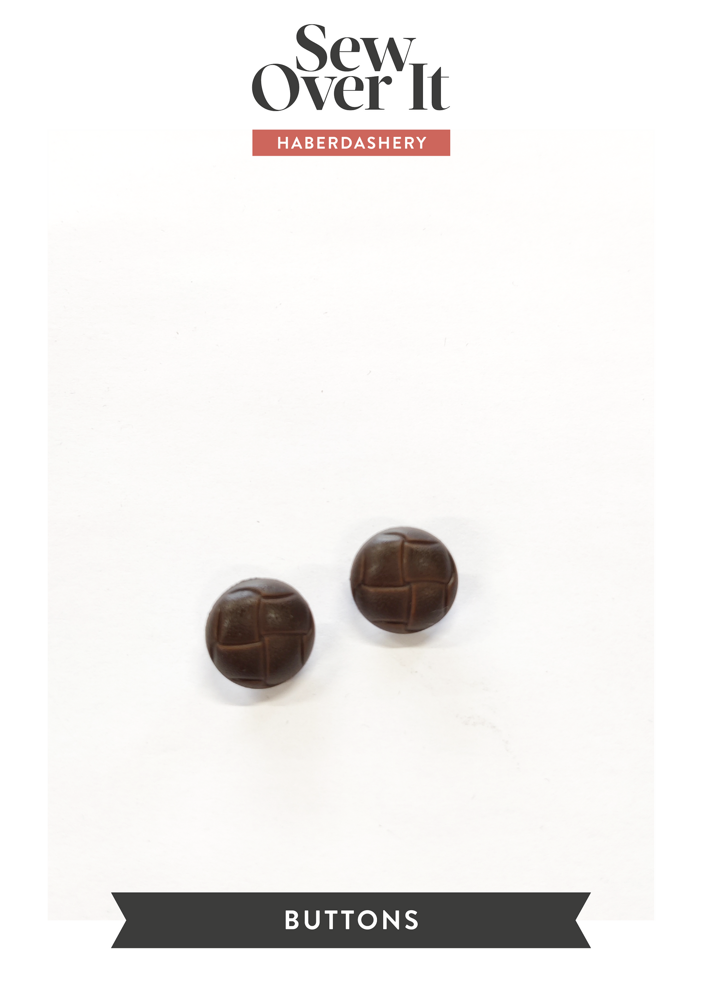 Brown Imitation Leather Shank Buttons - 15mm (#B97)