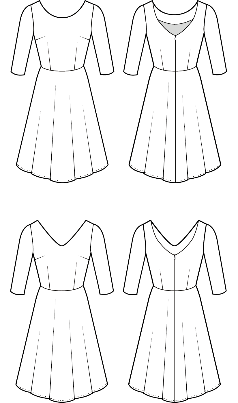 Betty Dress Add-on Pack PDF - Sleeves and Necklines