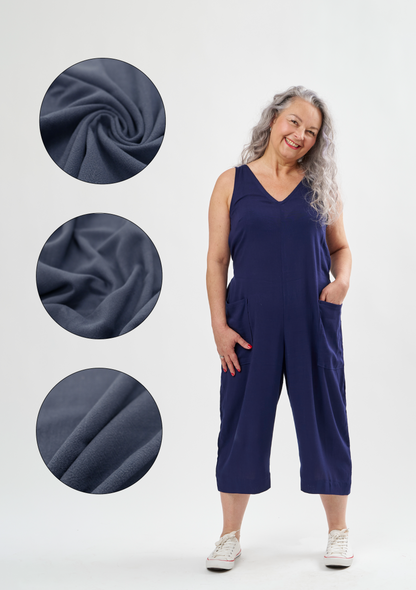 Winona Jumpsuit Kit - Slate Blue Viscose Linen