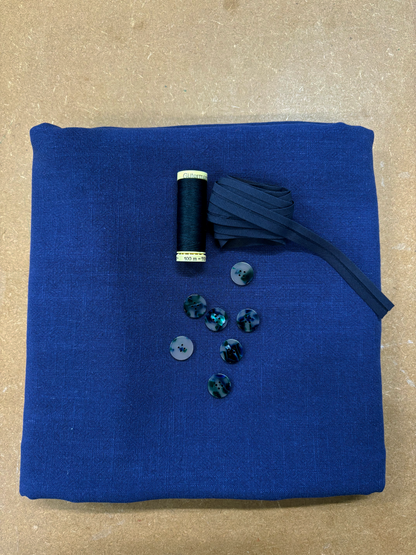 Sally Shirt Kit - French Navy Viscose Linen