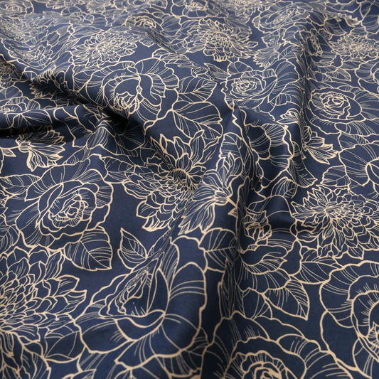 Cotton Poplin - Blue Roses