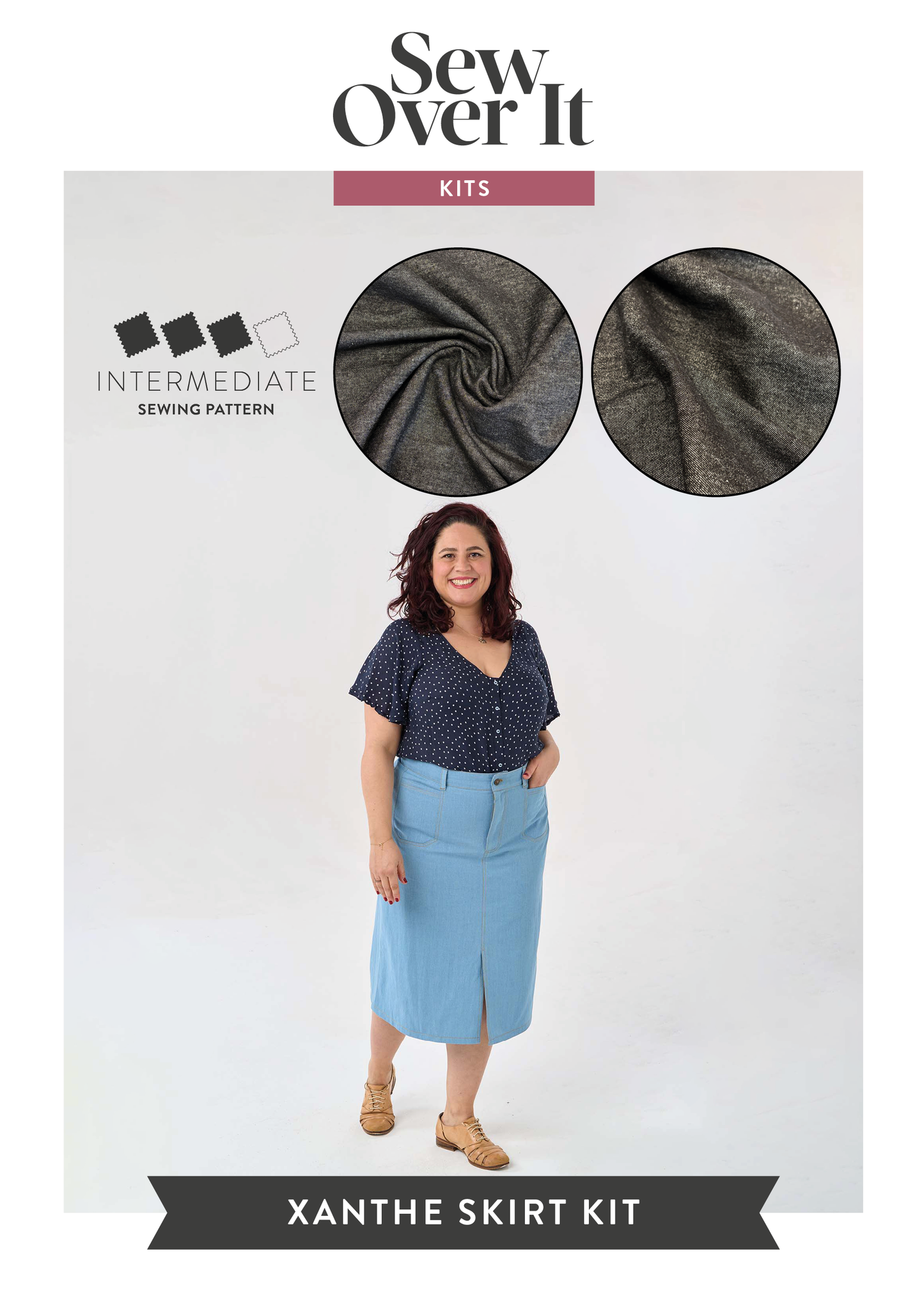 Xanthe Skirt Kit - Charcoal Denim