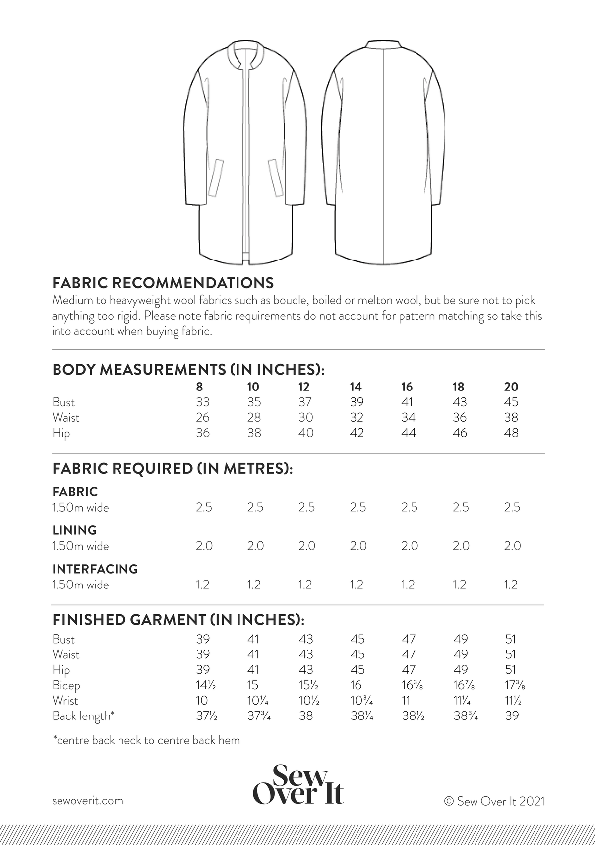 Cocoon Coat PDF Sewing Pattern - Sew Over It