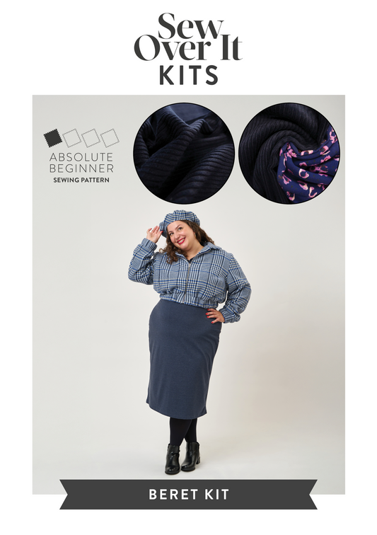 Beret Kit - Navy Jumbo Cord/Esmeralda