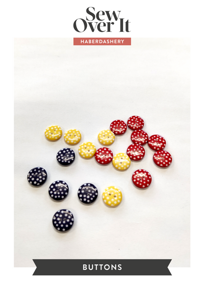 Spotty Buttons - 12mm (Assorted Colours)