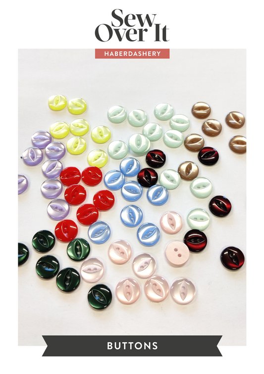 Fish Eye Buttons - 11mm (Assorted Colours)