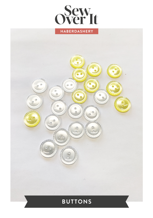 Cut Edge Buttons - 16mm (Assorted Colours)