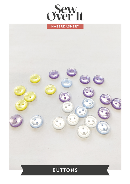 Cut Edge Buttons - 11mm (Assorted Colours)