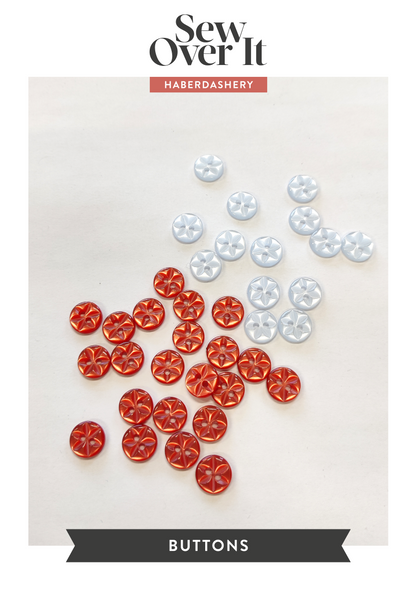 Flower Buttons - 11mm (Assorted Colours)