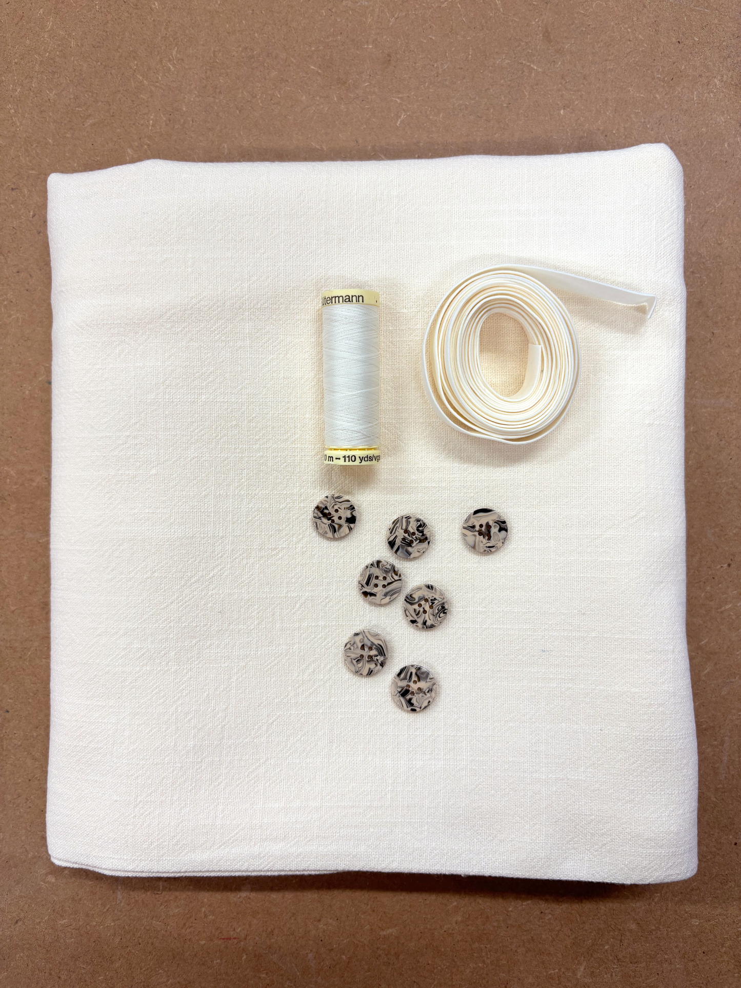 Sally Shirt Kit - Cream Viscose Linen