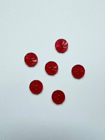 Red Swirl Buttons - 13mm (#C6)