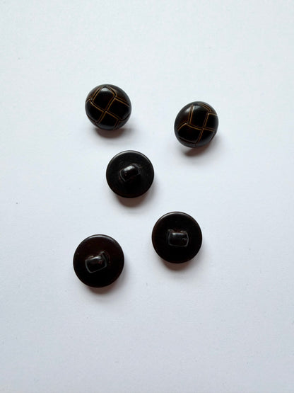 Brown Braid Buttons - 13mm (#C7)