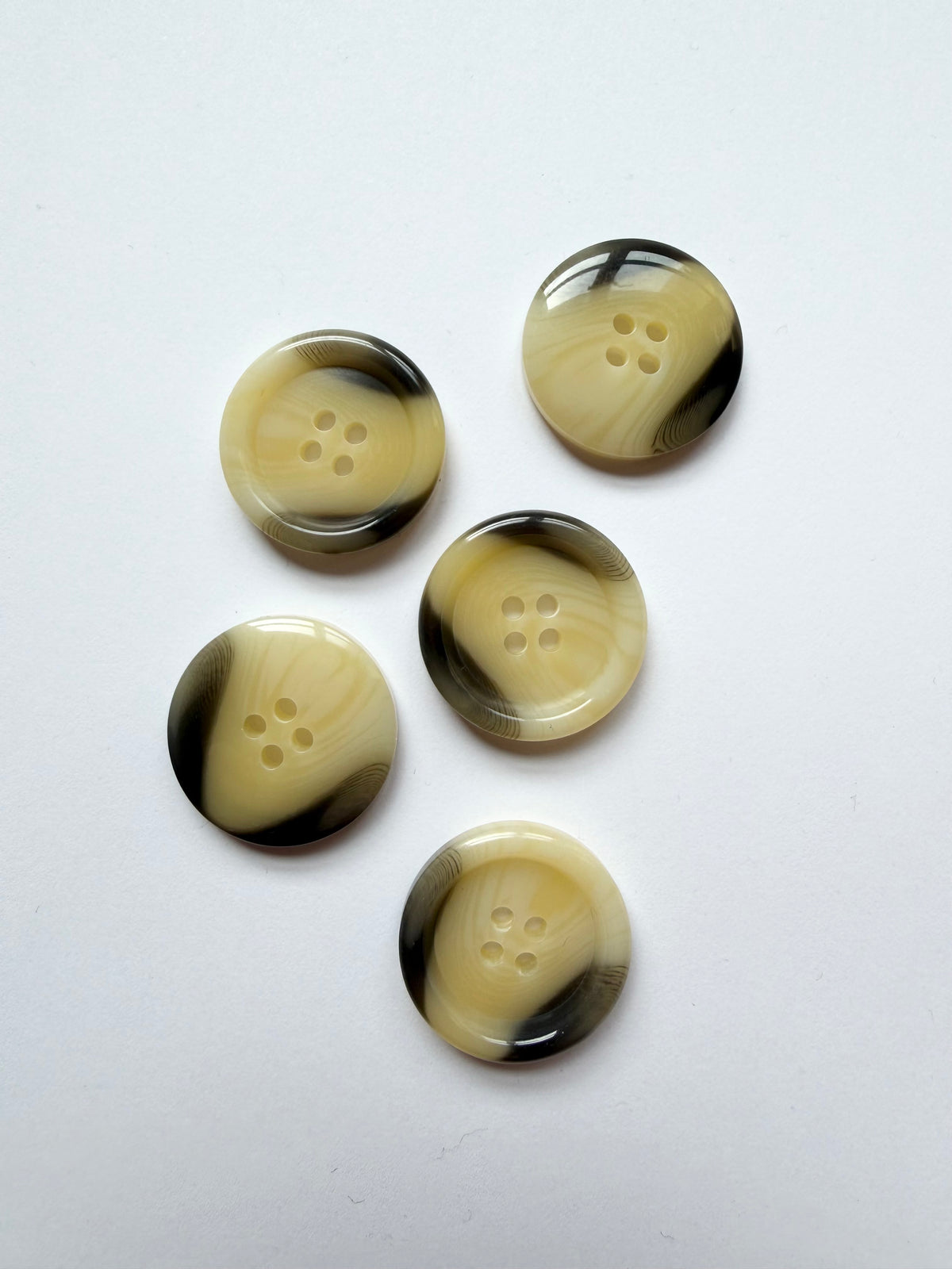 Cream & Gray Buttons - 25mm (#C8)
