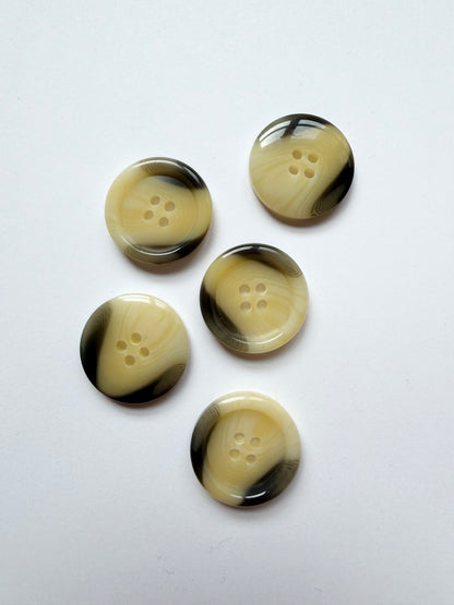 Cream & Gray Buttons - 25mm (#C8)