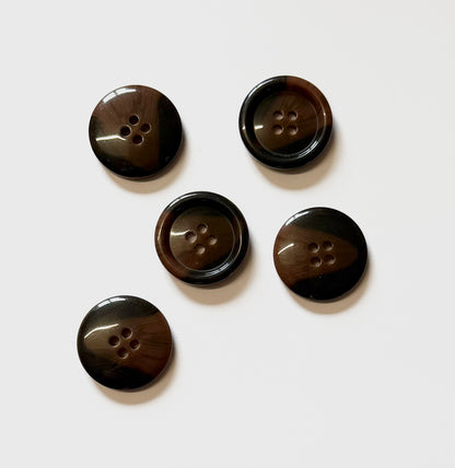 Black & Brown Buttons - 25mm (#C10)