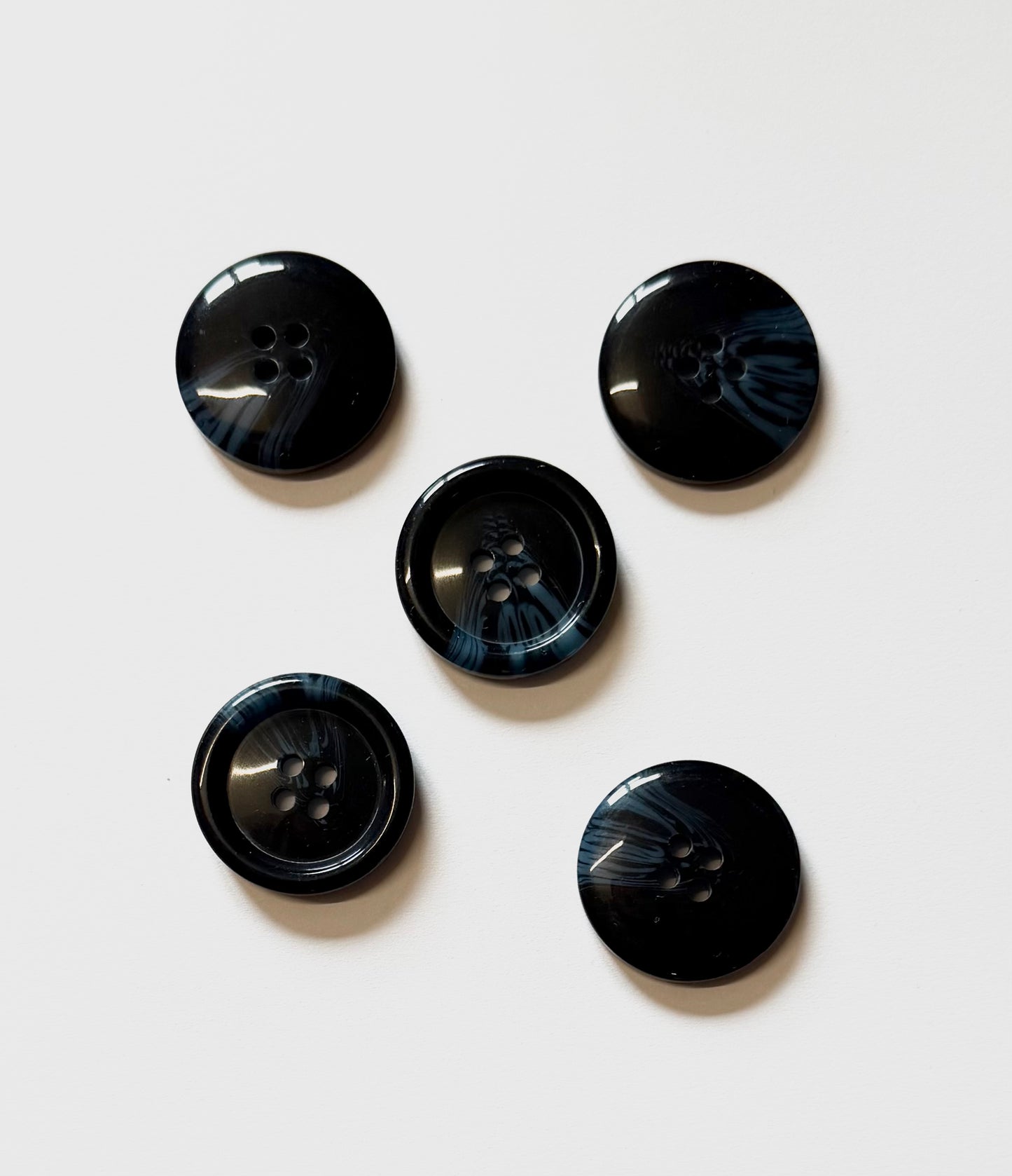 Black & Blue Buttons - 25mm (#C12)