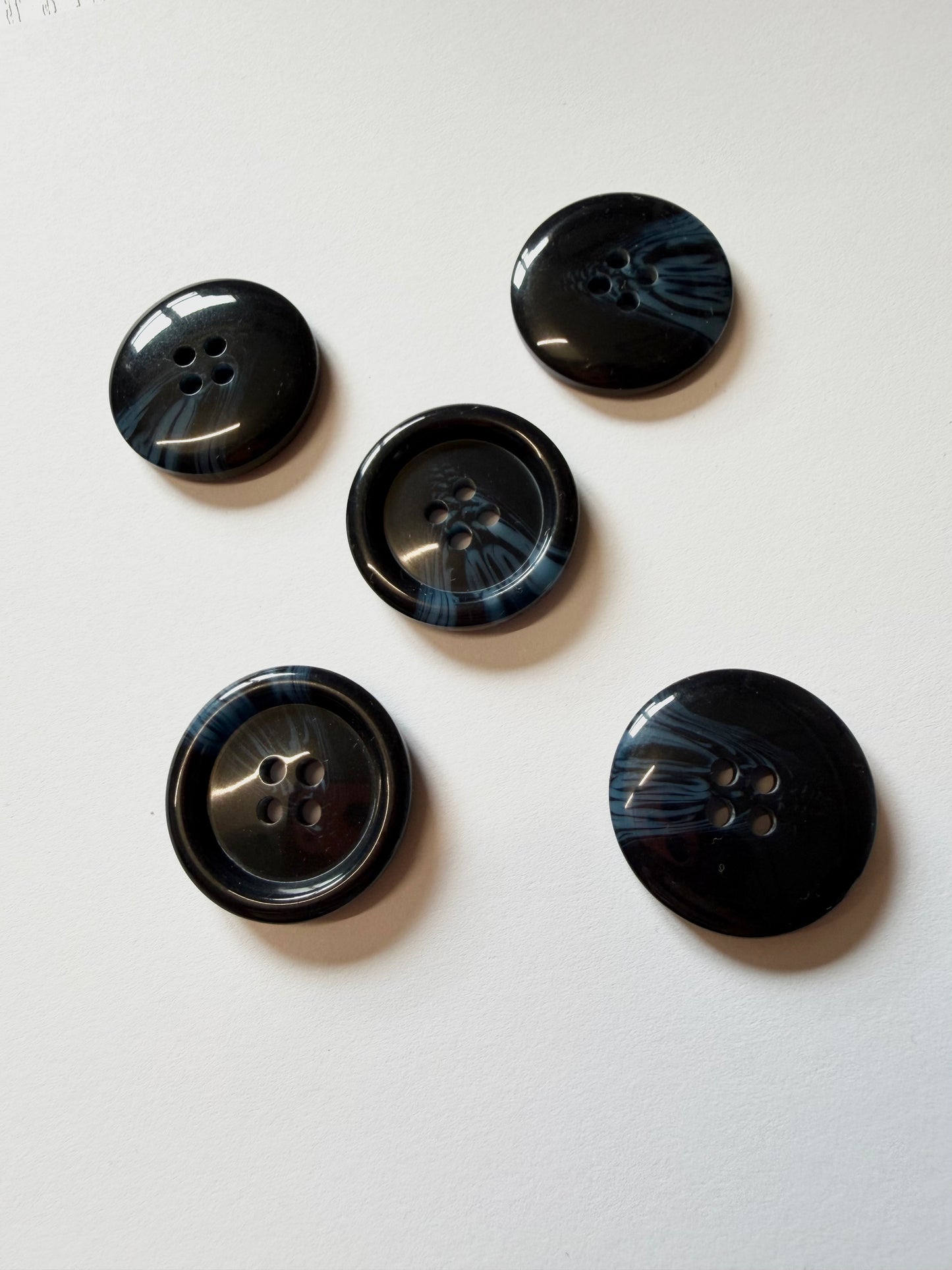 Black & Blue Buttons - 25mm (#C12)