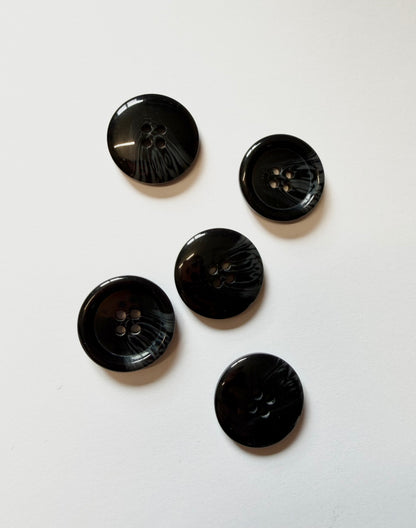 Black & Dark Grey Buttons - 25mm (#C11)
