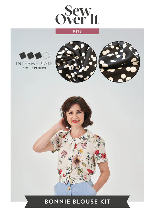 Bonnie Blouse Kit - Inky Spot Viscose