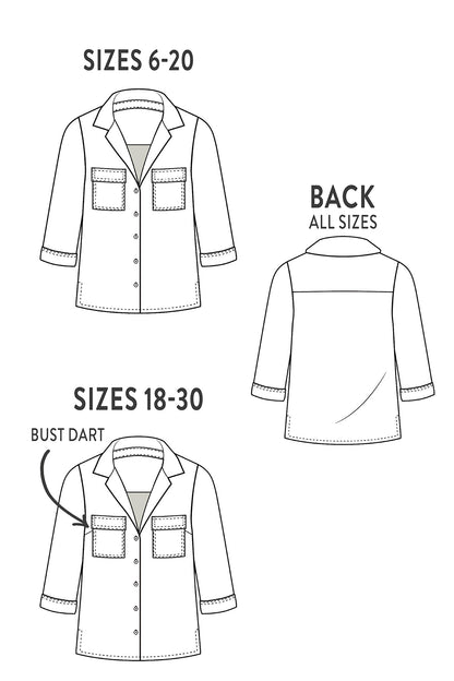 Jodie Shirt PDF Sewing Pattern