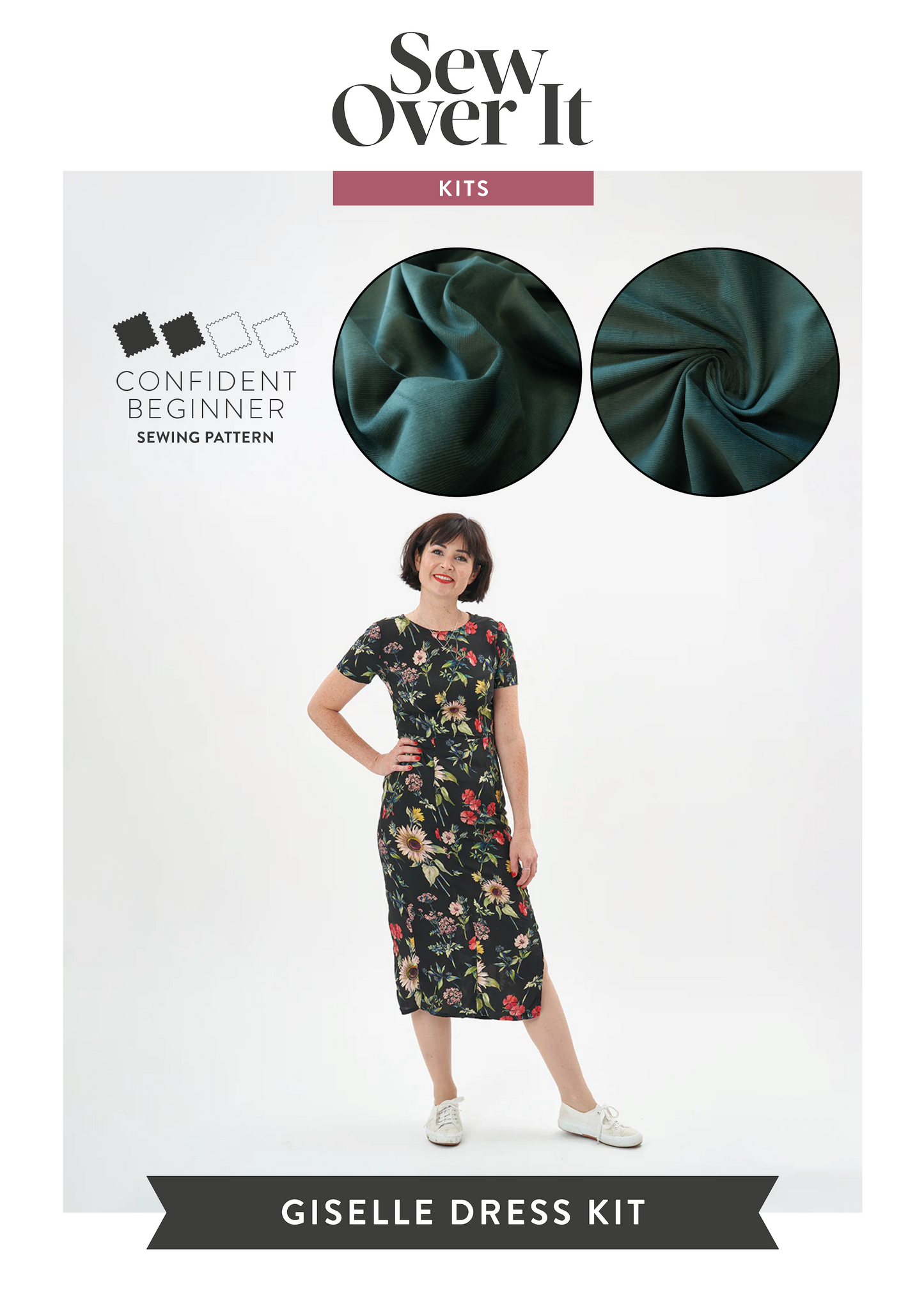 Giselle Dress Kit - Moss Green Needlecord